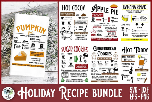 Holiday Baking Recipe Bundle SVG B Renee Design 