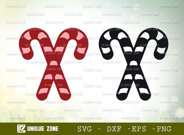 Holiday Candy SVG Cut File, Peppermint Candy Cane Svg, Candy Cane Svg, Christmas Candy Svg, Lollipop Svg, Sweets Candy Svg, Candy Cane Monogram SVG Unique Zone 