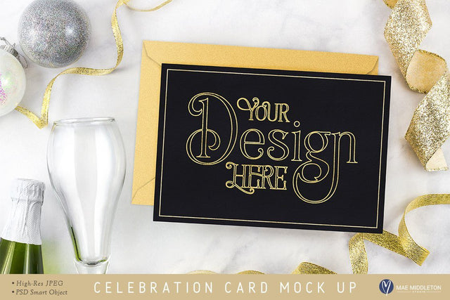 Holiday Celebration Card Mock Up Mock Up Photo Mae Middleton Studio 