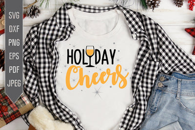 Holiday Cheers Svg. Christmas Svg. New Year Svg. New Year's Eve Svg. Christmas Wine Glass Svg. Sublimation Designs. Cricut, Silhouette SVG Mint And Beer Creations 
