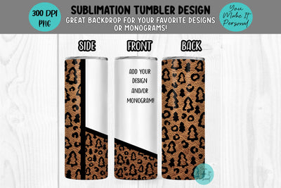 Holiday Cheetah and Leather Design for Sublimation Tumblers Sublimation You Make It Personal 