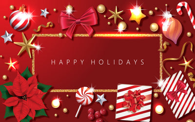 Holiday Christmas background with a shiny star made of golden confetti gift boxes and lights garlands SVG naemmiah021 