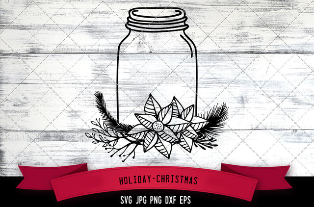 Holiday Christmas, mason jar svg, wedding svg, santa silhouette svg, Christmas tree, cut files for Cricut, Silhouette Design, Svg, PNG, Dxf SVG Loveleen Kaur 