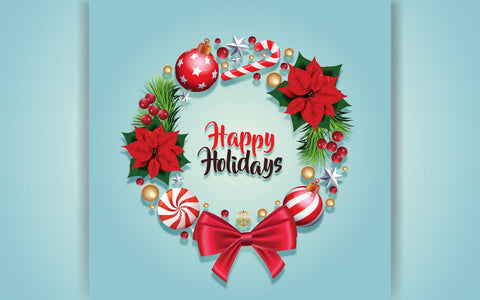 Holiday Christmas wreath made of pine branches berries Christmas flowers and other festive elements SVG naemmiah021 