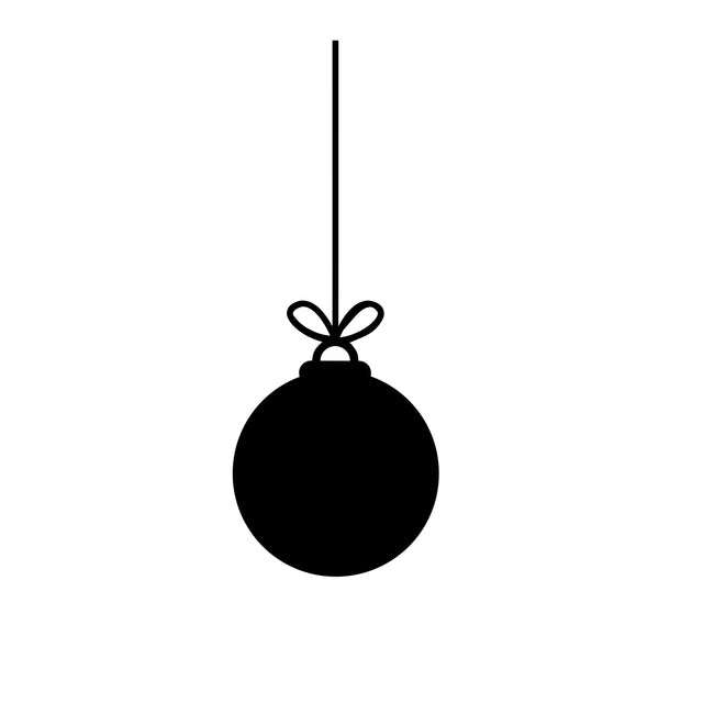 Holiday Clipart: Simple Christmas Bulb Ornament Silhouette Black Solid and Outline,- Change Color Yourself - Digital Download SVG & PNG SVG Whitetailcrafts 