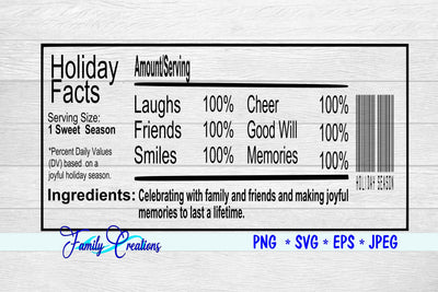 Holiday Facts Label SVG Family Creations 