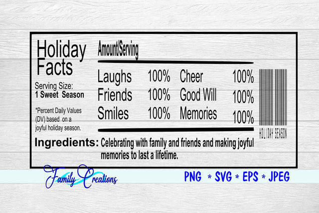Holiday Facts Label SVG Family Creations 