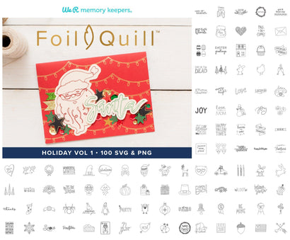 Holiday Foil Quill Design Bundle: 100 SVG for Foil Quill SVG We R Memory Keeper's Foil Quill 