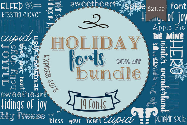 Holiday Fonts Bundle Bundle So Fontsy Design Shop 
