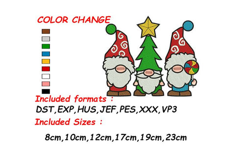 Holiday Gnomes, Gnomes Embroidery, Winter Embroidery Embroidery/Applique DESIGNS SVG Digital Designer 