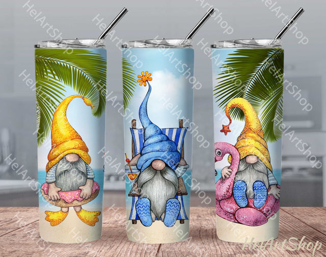 Holiday Gnomes Tumbler PNG, Vacation SKINNY TUMBLER 20 PNG Sublimation _HelArtShop_ 