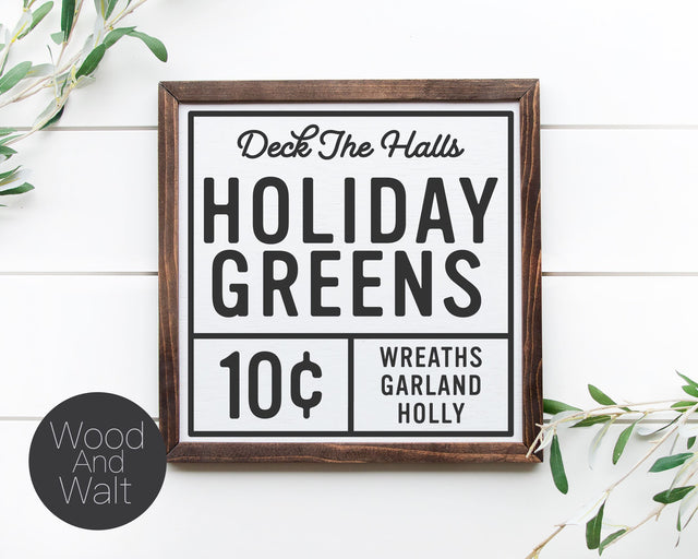 Holiday Greens SVG | Christmas Cut File | Holiday Vintage Design | Stencil Wood Sign | Printable Wall Art | Family Rustic Home Decor | SVG Wood And Walt 