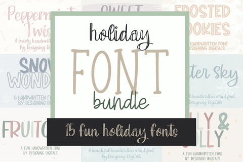 Holiday Handwritten Font Bundle Font Designing Digitals 