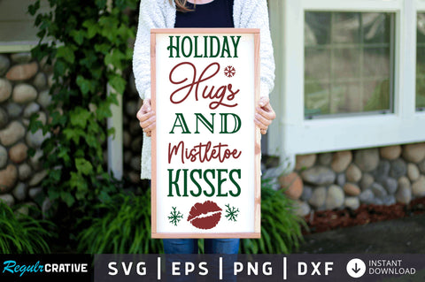 Holiday hugs and mistletoe SVG Design SVG Regulrcrative 