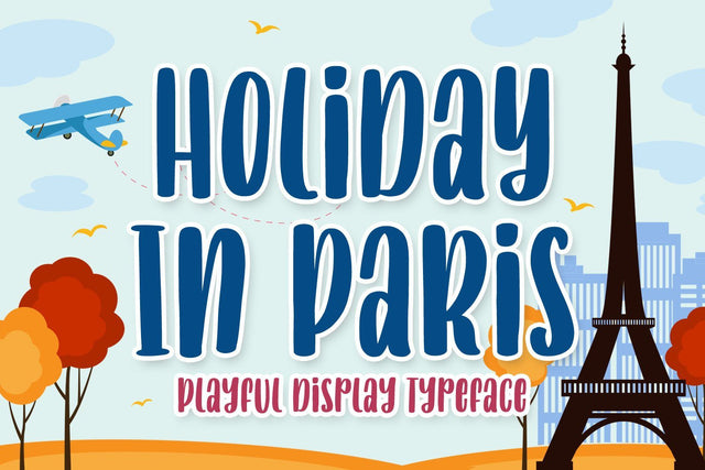 Holiday in Paris Playful Font Font Creakokun Studio 