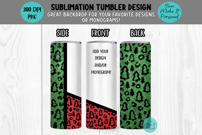 Holiday Leopard and Leather Design for Sublimation Tumblers! Sublimation You Make It Personal 
