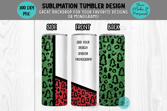 Holiday Leopard and Leather Design for Sublimation Tumblers! Sublimation You Make It Personal 