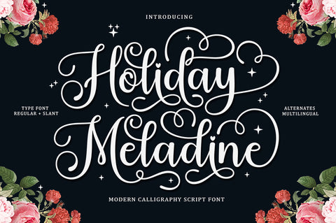 Holiday Meladine - Script Font Font BungStudio 