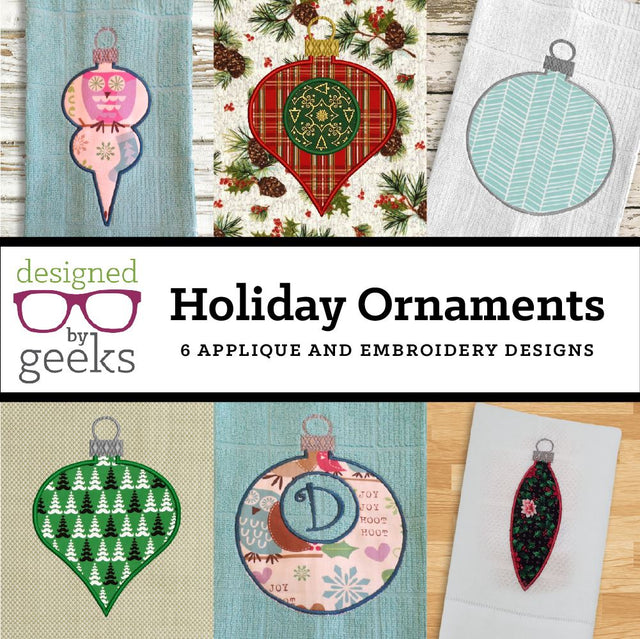 Holiday Ornament Applique Embroidery Design Mini Bundle Embroidery/Applique Designed by Geeks 
