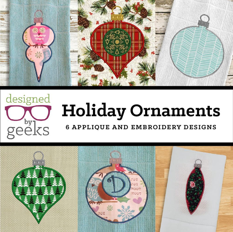 Holiday Ornament Applique Embroidery Design Mini Bundle Embroidery/Applique Designed by Geeks 