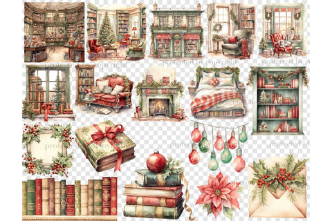 Holiday Reading Clipart | Cozy Winter Illustration SVG GlamArtZhanna 