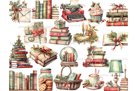 Holiday Reading Clipart | Cozy Winter Illustration SVG GlamArtZhanna 