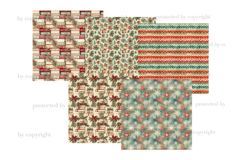 Holiday Reading Paper | Christmas Digital Paper Pack Digital Pattern GlamArtZhanna 