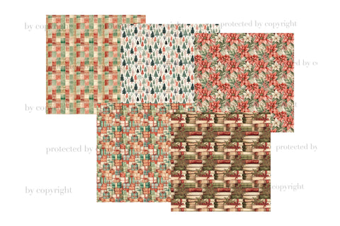 Holiday Reading Paper | Christmas Digital Paper Pack Digital Pattern GlamArtZhanna 