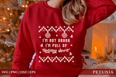 Holiday Spirit SVG | Funny Christmas Ugly Sweater SVG SVG Petunia Digital Design 
