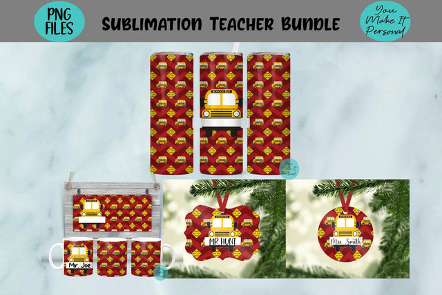 Holiday Sublimation Bundle - Bus Driver Designs for Tumblers Ornaments and Mugs! Sublimation You Make It Personal 