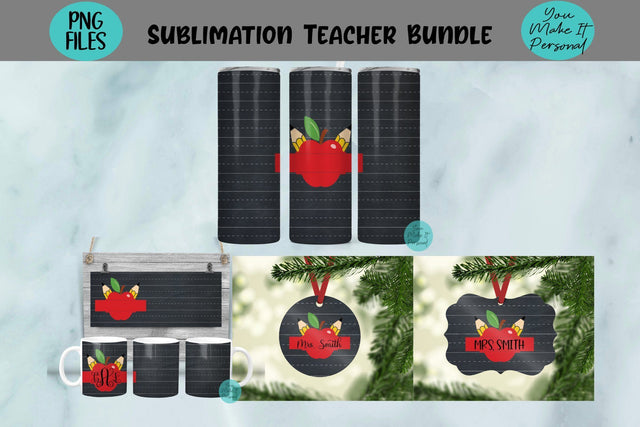 Holiday Sublimation Bundle - Teacher Designs for Tumblers Ornaments and Mugs! Sublimation You Make It Personal 