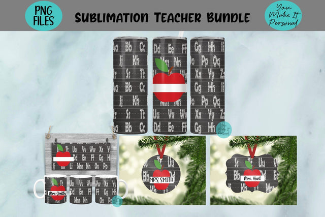 Holiday Sublimation Bundle - Teacher Designs for Tumblers Ornaments and Mugs! Sublimation You Make It Personal 