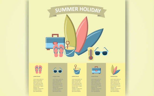 Holiday Surfboards on Ocean Infographic SVG naemmiah021 