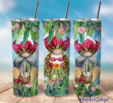 Holiday Tumbler PNG | Summer Gnomes Sublimation Sublimation _HelArtShop_ 