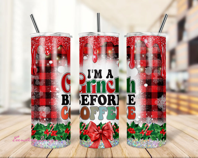 Holiday Tumbler Sublimation Designs PNG, The Grinch Tumbler Wrap PNG, Christmas PNG, 20 oz Skinny Tumbler Design Sublimation TrendingDesign 