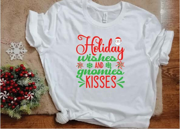 holiday wishes and gnomies kisses SVG designer krishna 