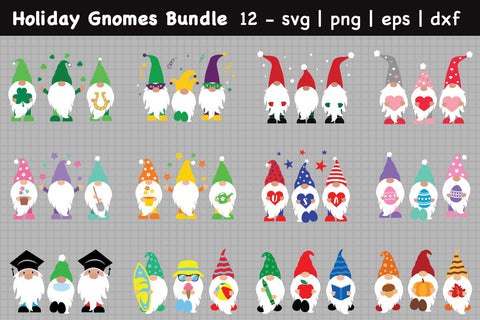 Holidays Gnomes Bundle Vol 1, Ultimate Gnomes Bundle Svg, Holidays Gnomes SVG SvgMonkeys 