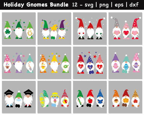 Holidays Gnomes Bundle Vol 1, Ultimate Gnomes Bundle Svg, Holidays Gnomes SVG SvgMonkeys 
