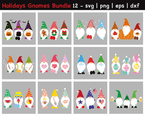 Holidays Gnomes Bundle Vol 2, Ultimate Gnomes Bundle Svg, Holidays Gnomes SVG SvgMonkeys 