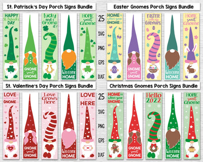 Holidays Gnomes Porch Signs Bundle Svg, Porch Signs SVG Bundle Gnomes, Best Selling Porch Signs Bundle, St Patrick's Svg, St Valentine's Svg, Christmas Svg, Easter Svg SVG SvgMonkeys 