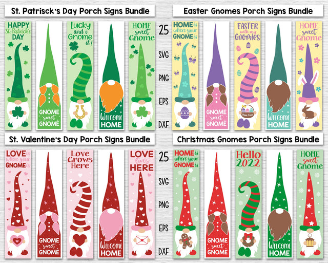 Holidays Gnomes Porch Signs Bundle Svg, Porch Signs SVG Bundle Gnomes, Best Selling Porch Signs Bundle, St Patrick's Svg, St Valentine's Svg, Christmas Svg, Easter Svg SVG SvgMonkeys 