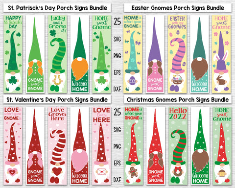 Holidays Gnomes Porch Signs Bundle Svg, Porch Signs SVG Bundle Gnomes, Best Selling Porch Signs Bundle, St Patrick's Svg, St Valentine's Svg, Christmas Svg, Easter Svg SVG SvgMonkeys 