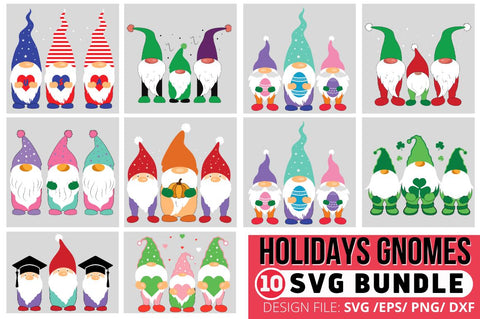 Holidays Gnomes Svg Bundle SVG Regulrcrative 