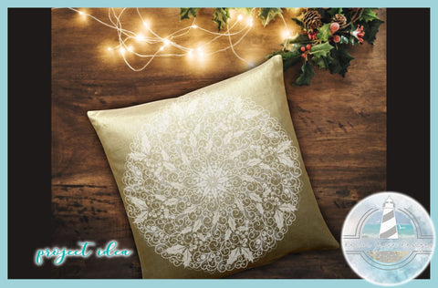 Holly and Swirls Christmas Holiday Mandala Zentangle SVG SVG Harbor Grace Designs 