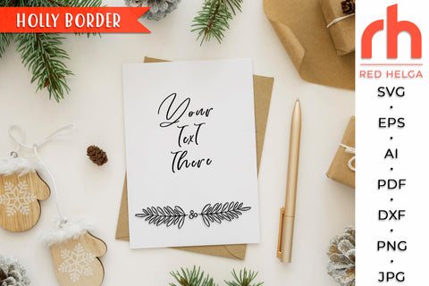 Holly Border SVG - Christmas Divider Cut File SVG RedHelgaArt 