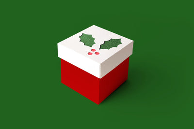 Holly Cube Box With Lid SVG 3D Paper Risa Rocks It 