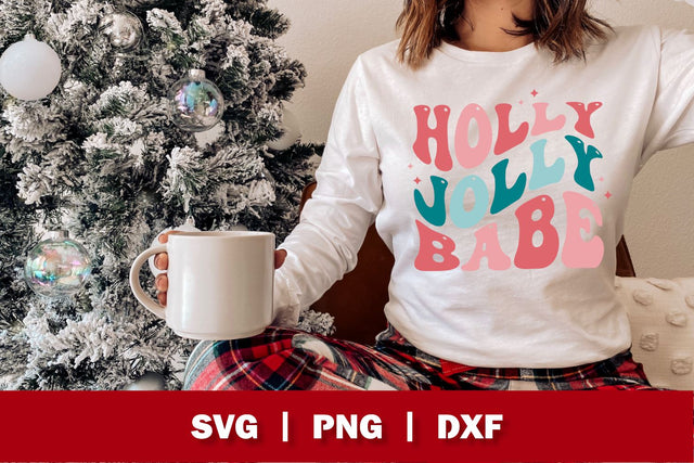 Holly Jolly Babe Christmas Retro SVG SVG Ollive Studio 