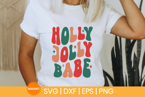 Holly jolly babe | Christmas svg quote SVG Maumo Designs 