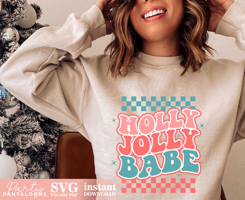 HOLLY JOLLY BABE | Christmas SVG SVG Partypantaloons 
