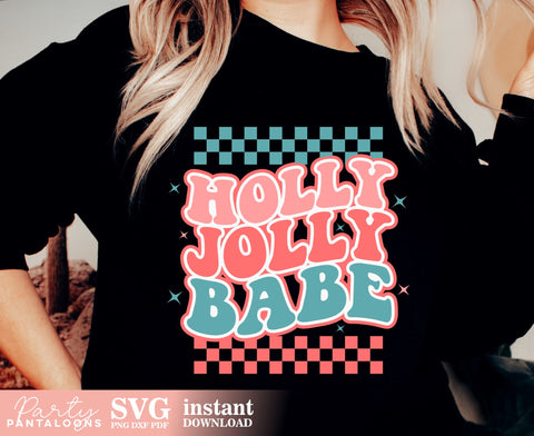 HOLLY JOLLY BABE | Christmas SVG SVG Partypantaloons 